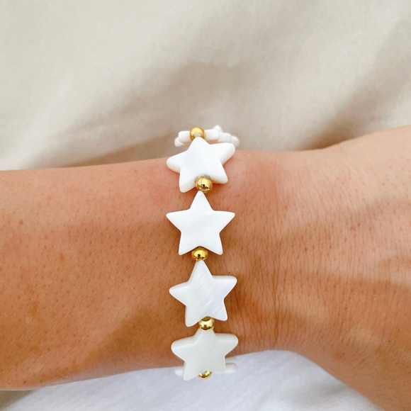 Star Nacre Shell Bead Bracelet for Women - Picture 1 of 7